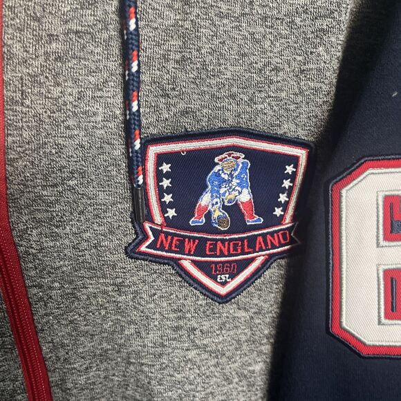 New England Patriots Throwback Jacket NFL Full Zip Hood Sz Small Pockets - Picture 4 of 10